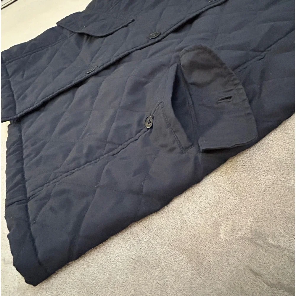 Lauren Ralph Lauren Jacket Womens PS Navy Quilted Corduroy Collar Barn Coat